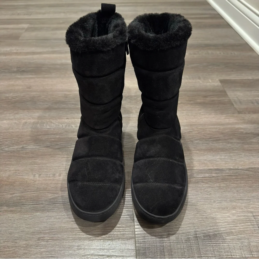 Aquatalia Alcee Faux Fur Lined Black Winter Snow Boots